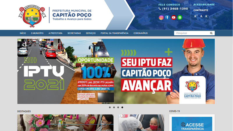 portal da transparência, site para prefeitura,capitão poço