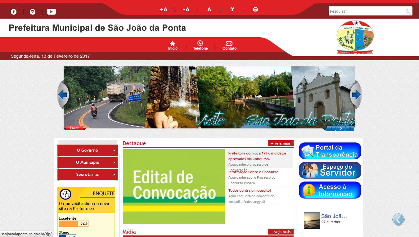 portal da transparência, site para prefeitura, são joão da ponta